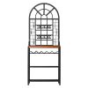 Farmhouse 3 Tier Steel Wood Top Utility Hooks Kitchen Baker's Wine Rack