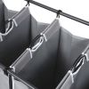 Grey 4-Bag Laundry Cart Hamper with Hanging Garment Rack Bar