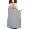 Grey 4-Bag Laundry Cart Hamper with Hanging Garment Rack Bar