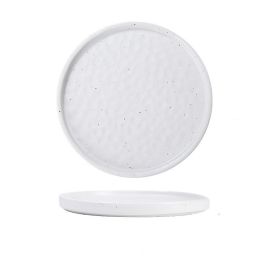 Ceramic Steak Creative Pasta Western Food Pizza Plate (Option: Hoarse white-9inches)