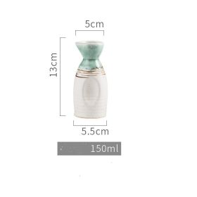 Japanese Ceramic Home Restaurant Wine Pot Dispenser (Option: Green ink-S)