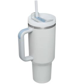 Portable High-capacity Stainless Steel Car Straw Cup (Option: Light Grey-40oz)