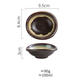 Japanese Ceramic Reverse Edge Household Personalized Dipping Dish (Option: Suiyuan)