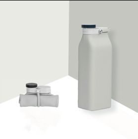 Folding Cup Fully Soft Silicone Drinking Accessories Kitchen Gadgets In Summer (Option: Light Grey-400ML)