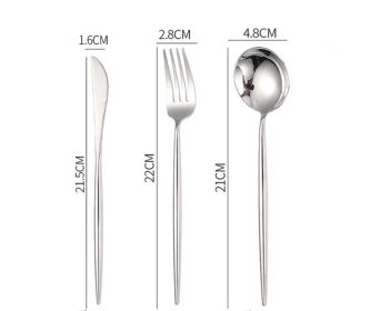 Nordic Style 304 Stainless Steel Western Food Knife Spoon Chopsticks Four-piece Set (Option: Knife forkandspoon)