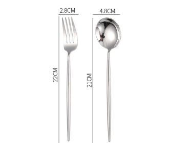 Nordic Style 304 Stainless Steel Western Food Knife Spoon Chopsticks Four-piece Set (Option: Spork)