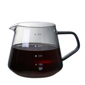 Glass Coffee Pot Infuser Hand Flushing Appliance Filter Cup (Option: 600ml clear black kettle)