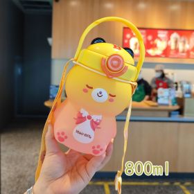 Outdoor Back With Pop-up Lid Mug (Option: Yellow-800ML)