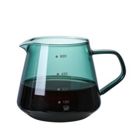 Glass Coffee Pot Infuser Hand Flushing Appliance Filter Cup (Option: A 600ml pot of Hu green)