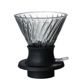Glass Coffee Pot Infuser Hand Flushing Appliance Filter Cup (Option: Sheer black large twill)