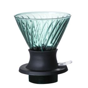Glass Coffee Pot Infuser Hand Flushing Appliance Filter Cup (Option: Lake green large twill)