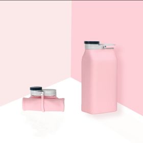 Folding Cup Fully Soft Silicone Drinking Accessories Kitchen Gadgets In Summer (Option: Pink-400ML)