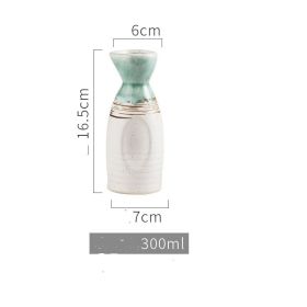 Japanese Ceramic Home Restaurant Wine Pot Dispenser (Option: Green ink-L)
