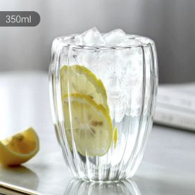 New Striped Double Layer High Borosilicate Glass Creative Tea Making Cup (Option: 350ML)