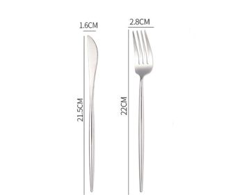 Nordic Style 304 Stainless Steel Western Food Knife Spoon Chopsticks Four-piece Set (Option: Knife andfork)
